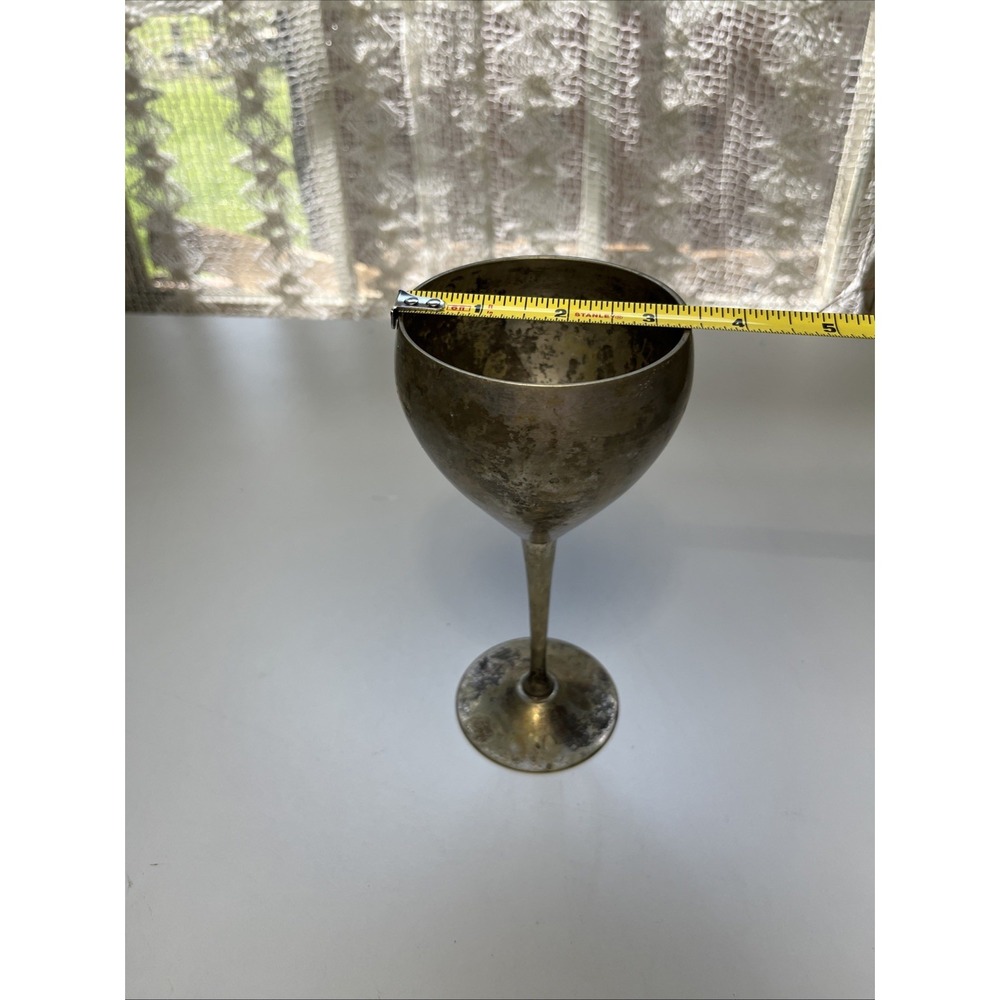 Vintage Leonard E.P.N.S Silverplate Goblet, 7 1/2" Tall & 3 3/4" Widest - Picture 6 of 6